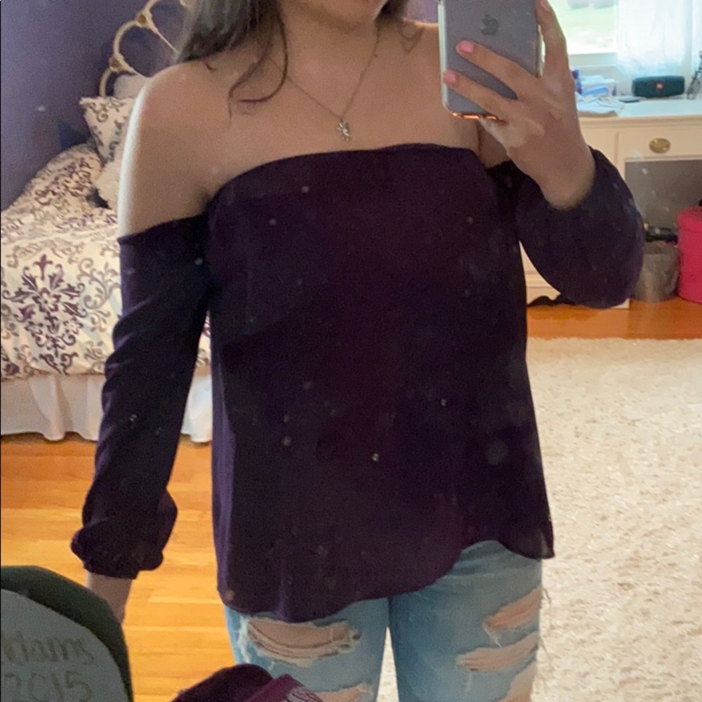 Purple Off the Shoulder Top